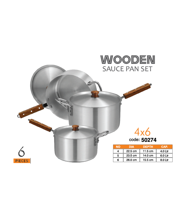 Sauce Pot Set (wooden handle) Sonex International